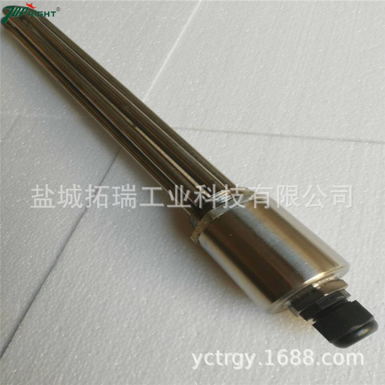 DN40法兰液体加热管1.5寸螺纹水烧法兰电热管金属保护罩法兰管
