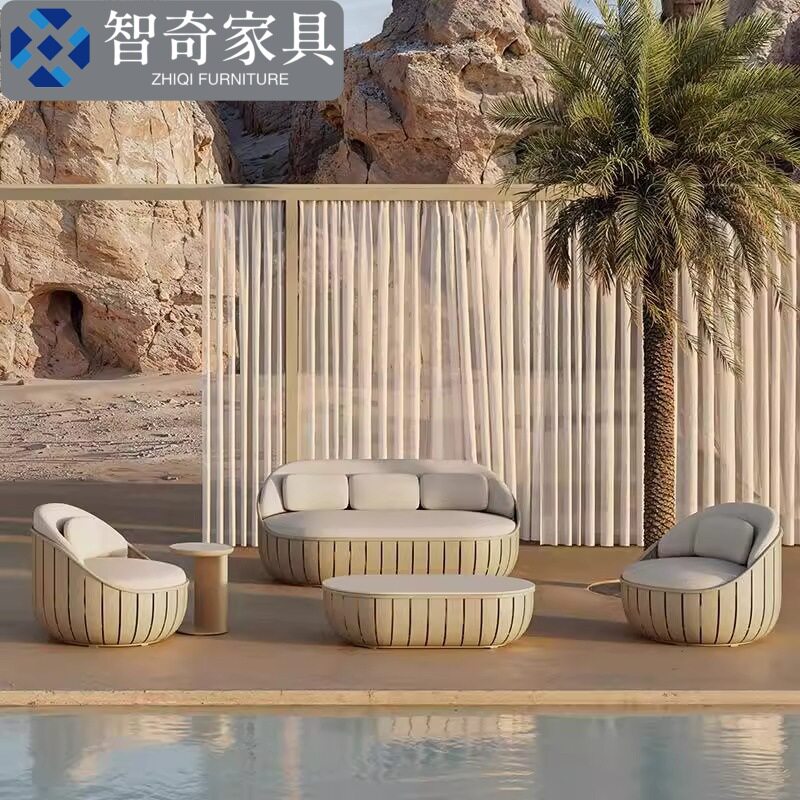 户外沙发组合秋千吊篮铝合金防水酒店民宿阳台庭院别墅露天家具