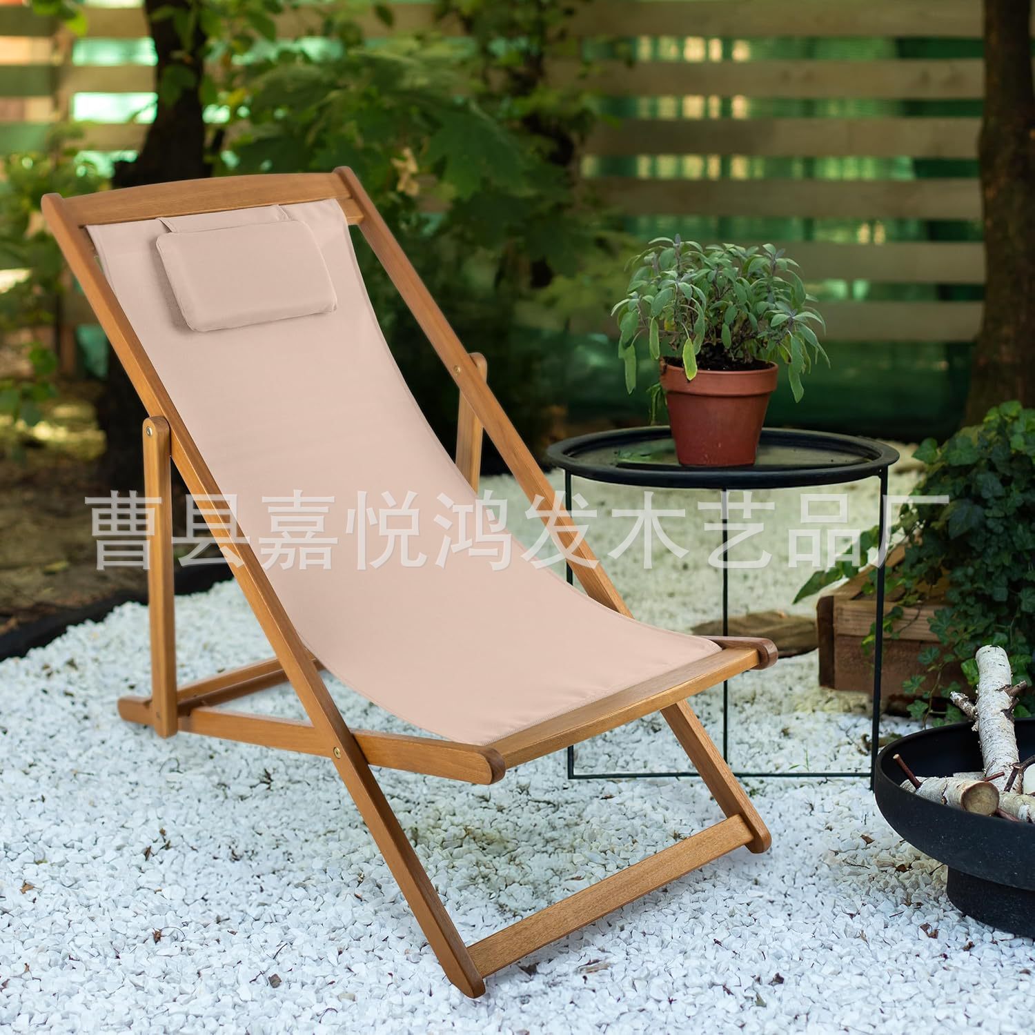 实木帆布折叠躺椅便携午休