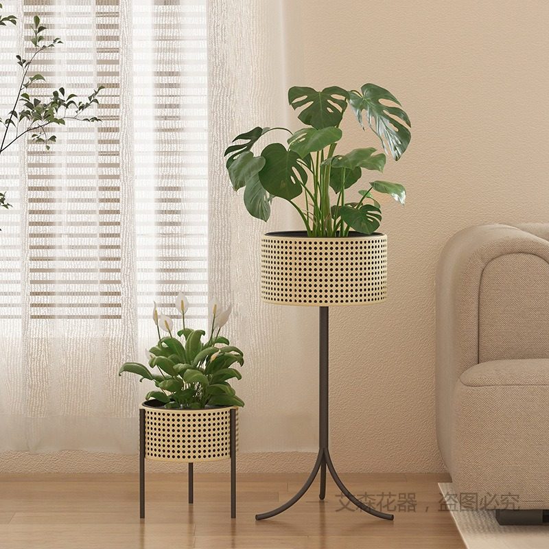 北欧仿编藤铁艺花架室内客厅现代简约置物架阳台轻奢落地式花盆架,电子元器件市场,电线扎带/束线带,淘宝优惠券,粉丝福利购,淘宝优惠卷