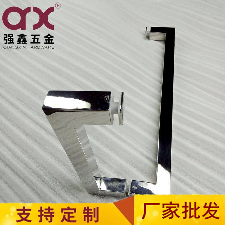 现代简约不锈钢方管拉手玻璃推拉门把手卫生间门拉手镀铬色门把手