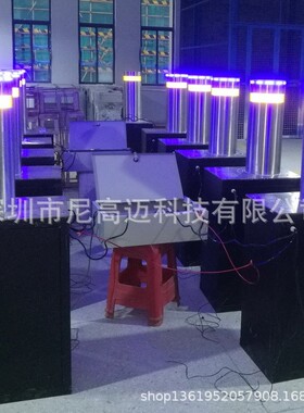 学校校门液压挡车阻成品不锈钢伸缩挡杆内置LED警示灯带半自动柱