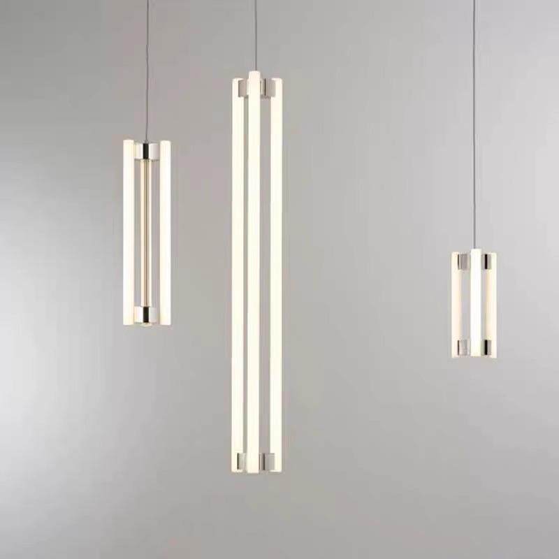 后现代轻奢长条吊灯LED金属吧台卧室床头过道餐厅客厅设计师吊灯