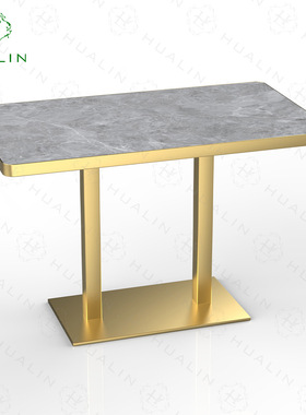 防烫耐磨加厚岩板长方形酒店专用餐桌别墅轻奢天然奢石极简款