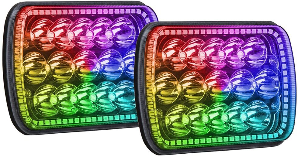 汽车LED工作灯 RGB 7英寸蓝牙45W 带H4插头 越野车卡车改装车灯