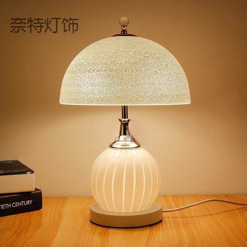 Tp现代卧室结婚庆床头玻璃台灯简约欧式复古装饰温馨书房阅读台灯