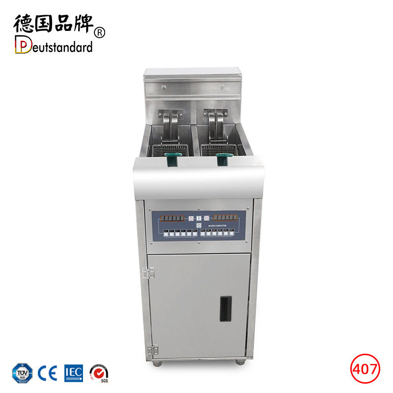 商用立式电炸锅炸炉双缸25L批发出口设备炸薯条炸鸡炸油条炸热狗