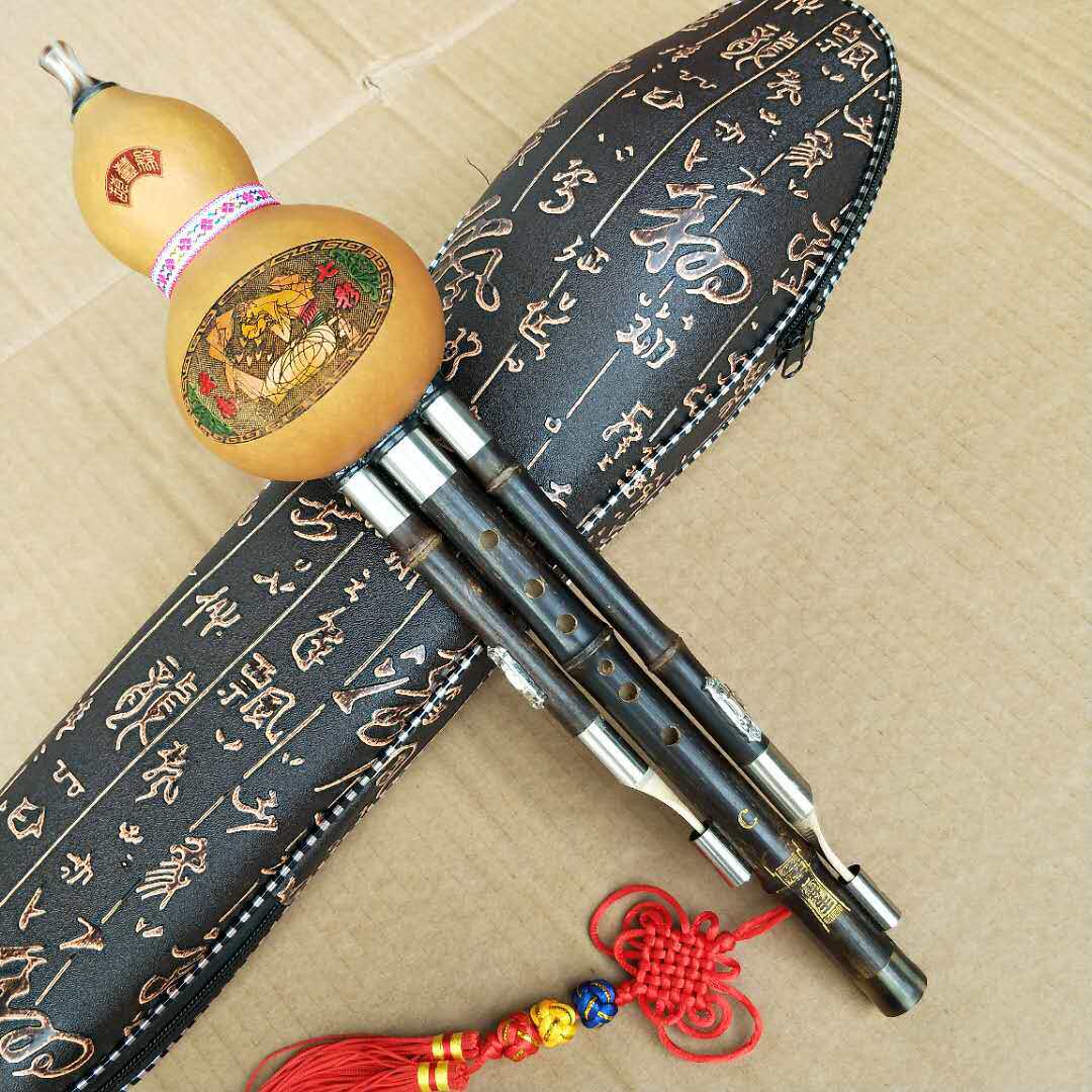 高端紫竹三音可拆精品演奏型C调降B调初学入门天然葫芦丝学生铜套
