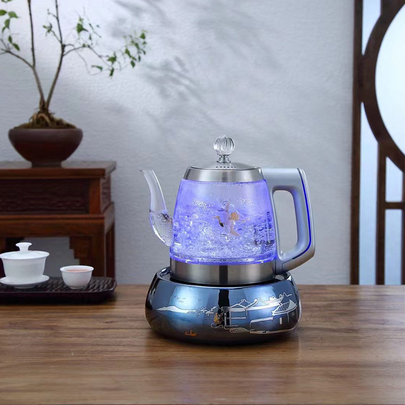 快速烧水壶品陶堂自动上水炉玻璃煮茶壶泡茶养生壶大容量智能茶台