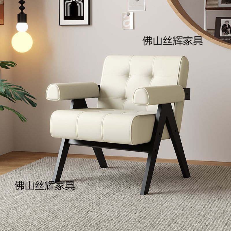 单人沙发椅洽谈桌椅组合北欧现代轻奢客厅阳台咖啡厅接待实木休闲
