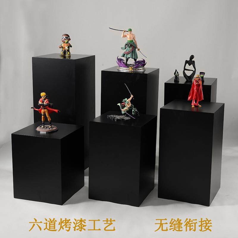 黑色烤漆花店展示台艺术橱窗陈列服装店展台摆件增高手办底座
