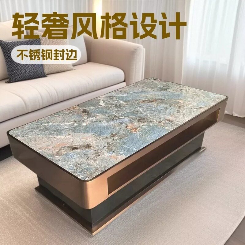 娱乐会所民宿酒吧桌椅卡座ktv大理石茶几发光桌子岩板餐桌商茶桌