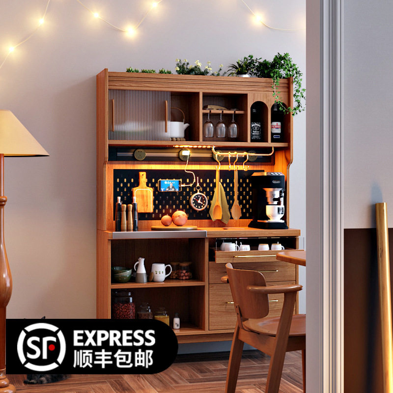 北欧实木餐边柜家用客厅靠墙高柜储物茶水柜餐厅多功能收纳橱柜