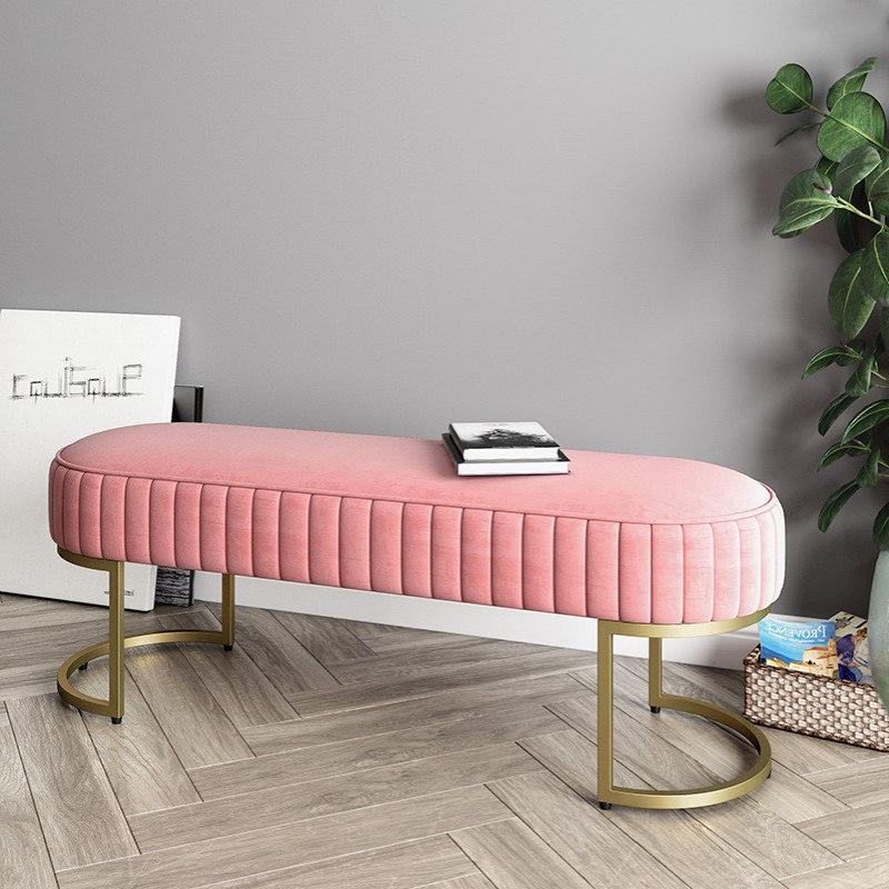 北欧轻奢床尾凳卧室布艺小沙发凳家用换鞋凳现代简约网红软包脚踏