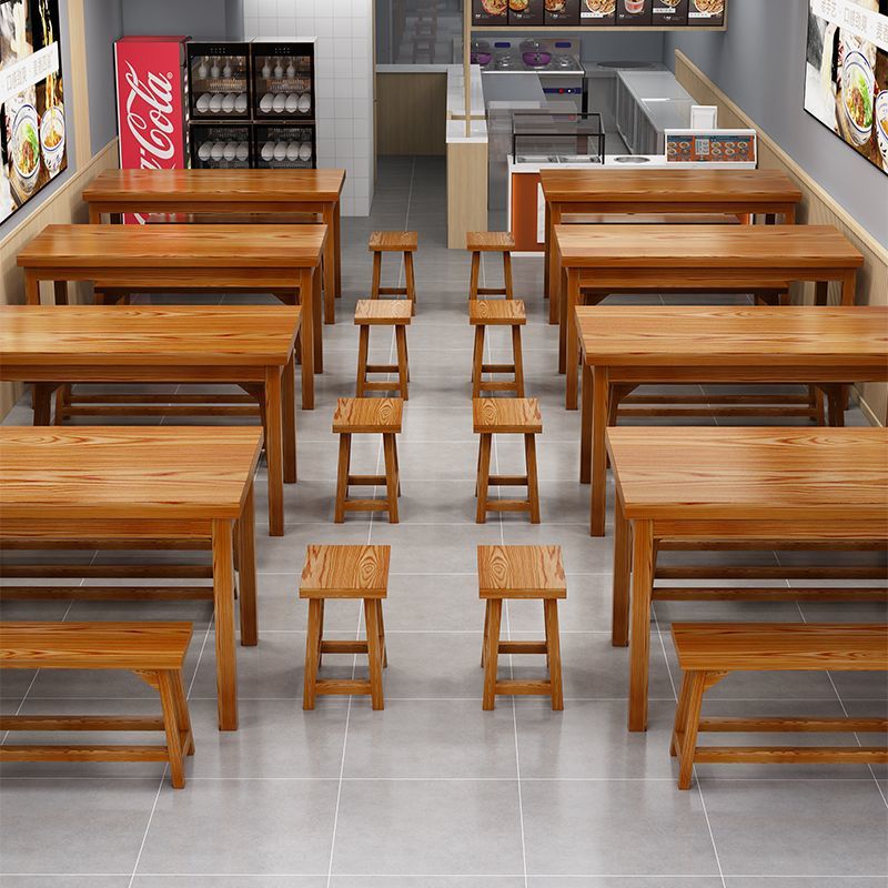 实木面馆餐厅餐桌椅组合
