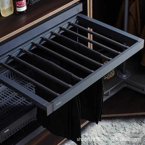 伸缩裤架柜内抽拉式衣柜供应衣架配件衣帽间内推鞋架收纳衣橱神器