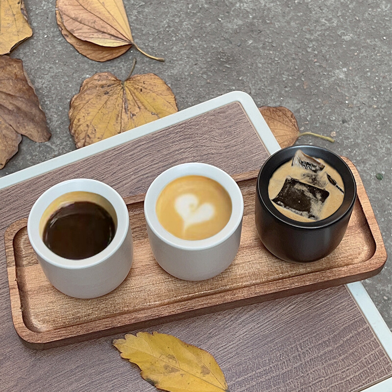 ins简约拿铁杯咖啡厅加厚陶瓷意式浓缩拿铁咖啡杯冷萃对杯套万百