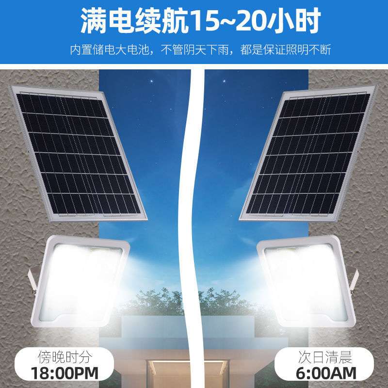 新款太阳能投光灯 家用户外防水庭院灯led室内新农村太阳能灯