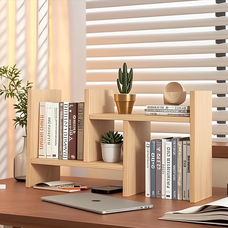 书架可伸缩桌面置物架宿舍学生书桌建议耐用小书柜转角收纳整理架