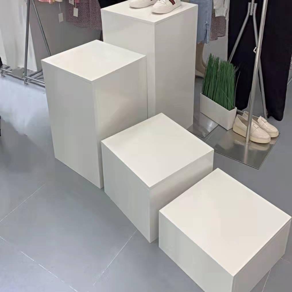 木质模特底座展示台脚踩台子直播站台正方形服装店橱窗展示台琴萱
