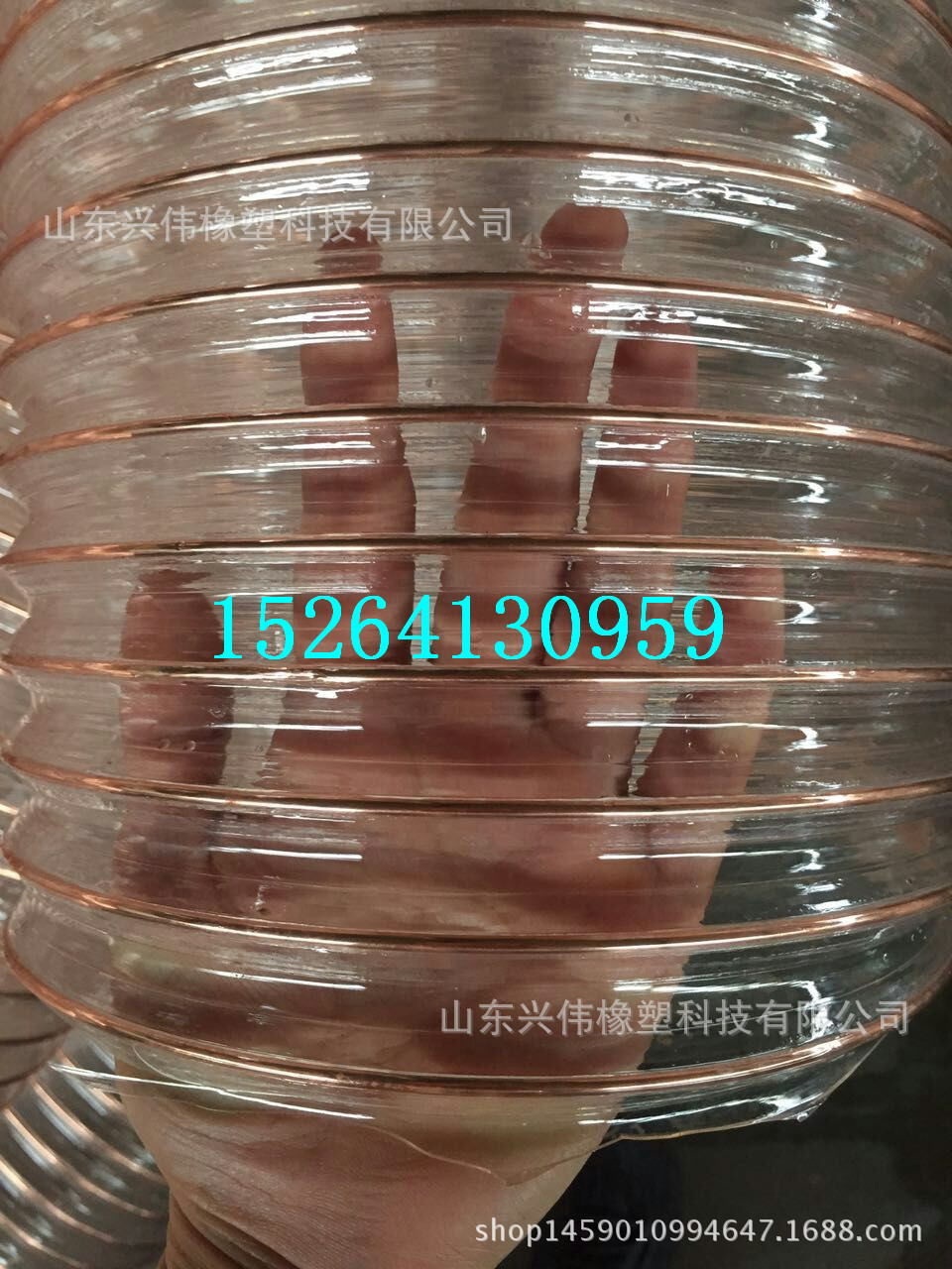 PU透明钢丝管PU抗磨损钢丝软管 聚氨酯通风管钢丝增强软管通风管