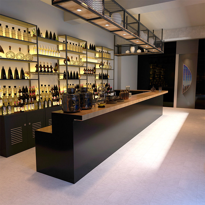 酒吧餐厅工业风复古收银台