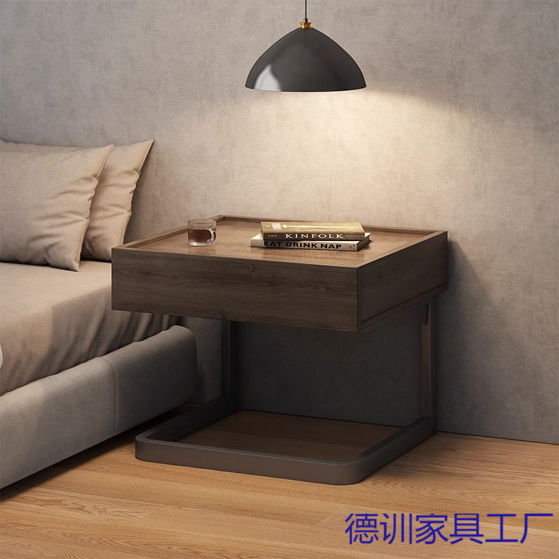 跨境悬浮床头柜简约极简卧室床边柜家用轻奢高级感酒店创意床边柜图片
