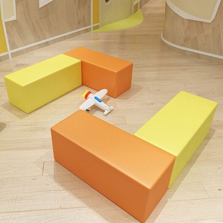 幼儿园早教中心软包长条沙发凳
