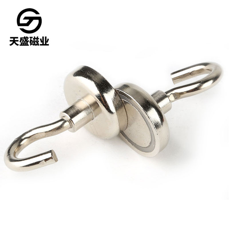 D75mm强力磁铁挂钩 打捞固定车间强力吸铁石吸盘 钕铁硼超强磁铁