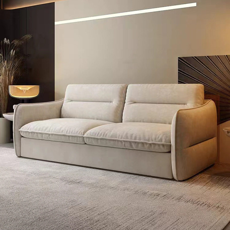 轻奢高端沙发床可折叠多功能两用客厅书房小户型科技布奶油轻奢风