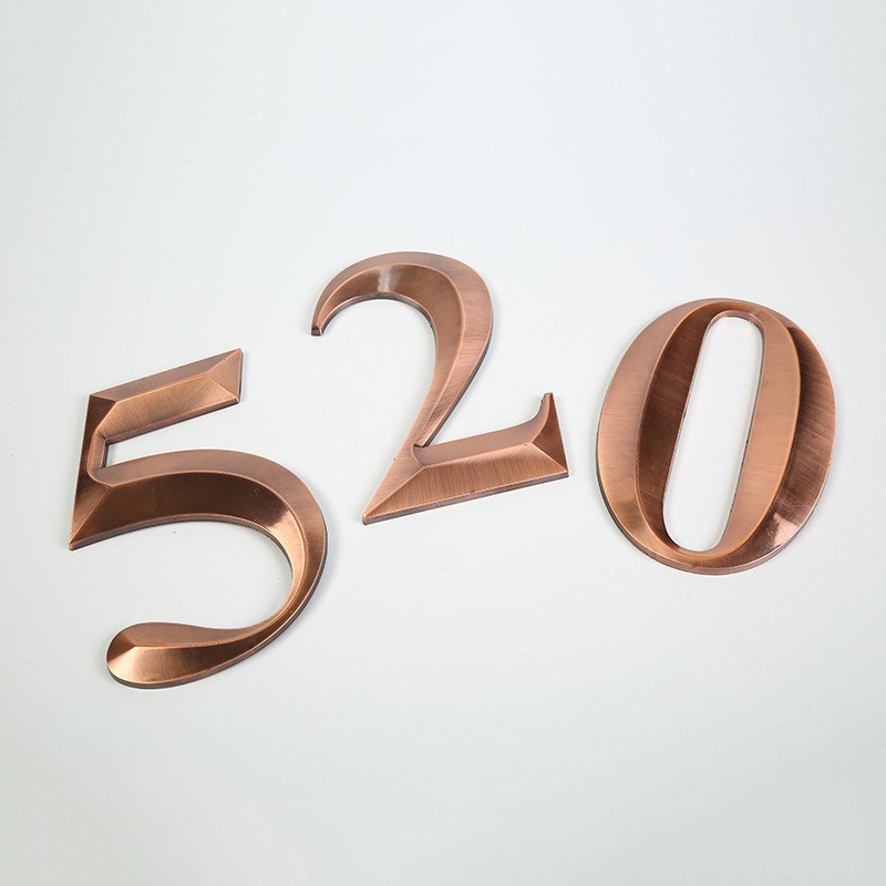 速发厂家酒面门牌号2cm楼层数字指楼道 示牌 锥店拉丝 仿古铜色标