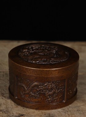 速发实用铜制工艺品家居紫铜腾创色盛世罐金属居家办公龙意摆件