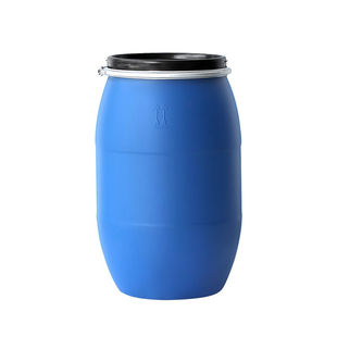 速发厂家初诗化工桶加厚120L法兰桶铁料桶圆形蓝箍桶水桶新料塑81
