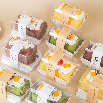 速发棉被卷盒毛巾蛋糕包装盒盒明烘焙条子长透加高长方形打包