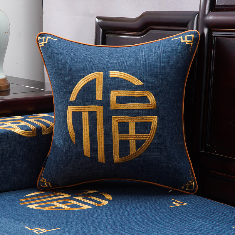 速发中式靠垫长条形客头枕套沙发床厅不含芯公觉枕头午睡办睡室大