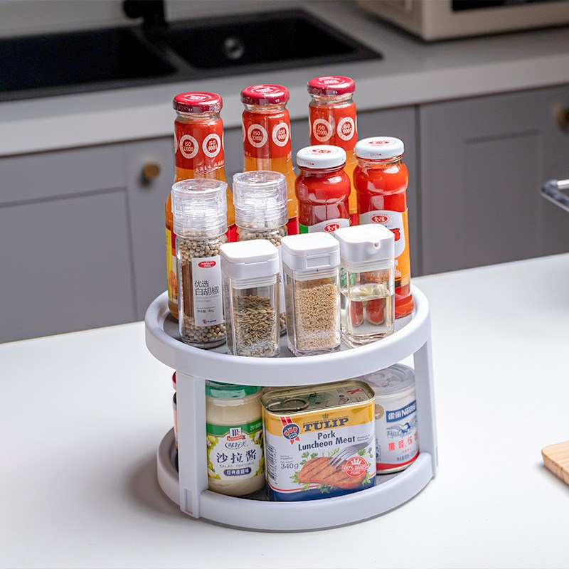 速发可物转式多层调料盒置旋架收纳盒架子厨用房品转角落地调味瓶