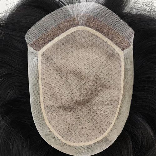 速发网男士真人发前额无痕假发片全递针补头补发片生物头皮顶发块