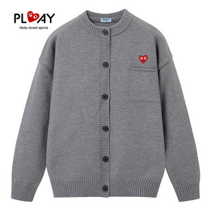 新款 PLAY 秋冬季 官方针织开衫 潮流高级感外搭纯色情侣外套 HEITY