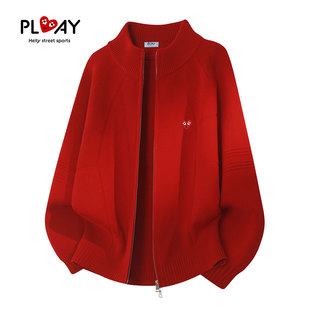 PLAY HEITY 官方潮牌重磅加厚毛衣潮宽松男女情侣休闲开衫本命年3