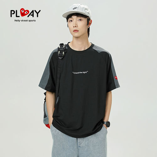 PLAYHEITY 官方短袖T恤夏季新款爱心刺绣男女运动休闲百搭上衣