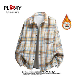 衬衫 PLAY 男女宽松百搭加绒长袖 官方潮牌秋冬格子大码 外套 HEITY