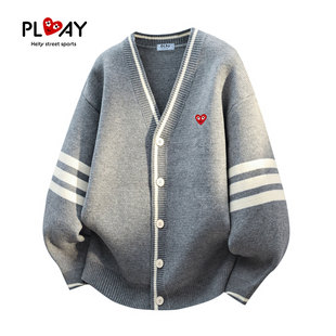 PLAY HEITY 官方针织开衫秋冬新款男女宽松慵懒风高级感痞帅外套