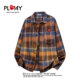 HEITY 官方潮牌美式 简约格子长袖 PLAY 衬衫 男女宽松休闲情侣外套