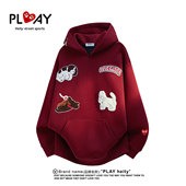 PLAY 套头上衣 重磅刺绣连帽卫衣情侣宽松大码 HEITY 官方潮牌美式
