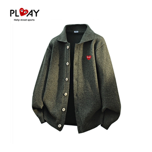爱心刺绣男女同款 PLAY 秋冬新款 官方针织开衫 休闲百搭外套 HEITY