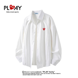 HEITY 潮流拼接衬衫 官方春季 时尚 男女休闲宽松百搭外套 新款 PLAY