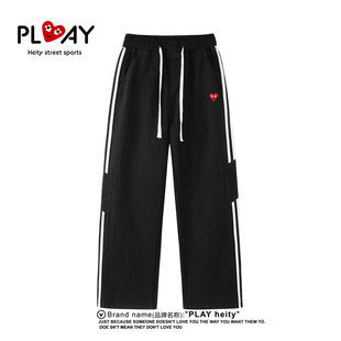 高街三条杠牛仔裤 官方美式 男女新款 秋季 子 PLAY 复古水洗裤 HEITY