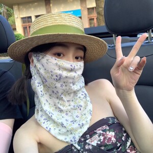 夏季全脸防晒面罩女开车骑行防紫外线围脖面纱口罩遮脖子护颈脖套