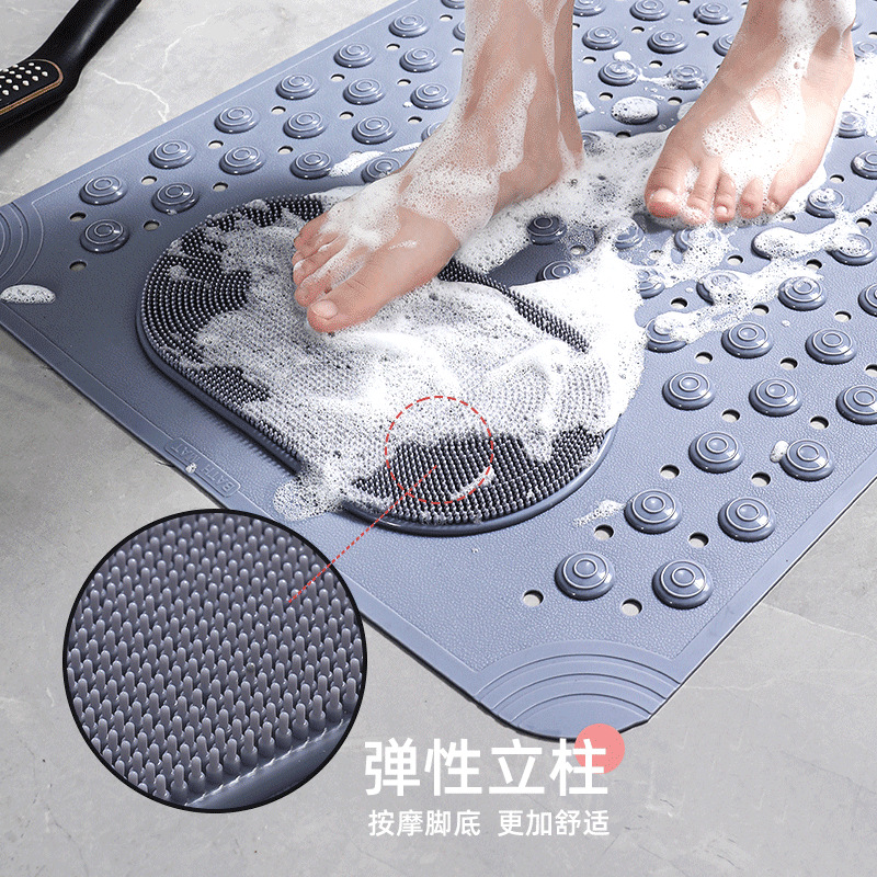 浴室防滑垫高级感淋浴房卫生间脚垫洗澡儿童老人按摩吸盘地垫耐脏