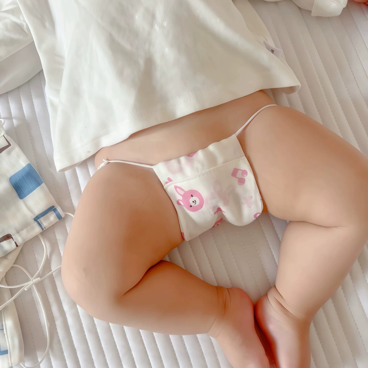 宝宝晒屁股晾屁屁神器洗防滋尿布兜男女宝纱布尿布裤可洗尿片屁巾